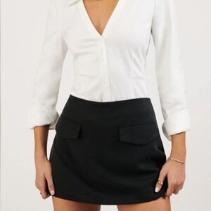 Reformation‎ imogen skort black front pockets shorts size 4